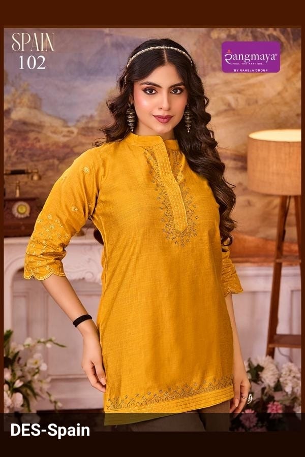 Spain By Rangmaya Vertican Short Tunic Ladies Top
